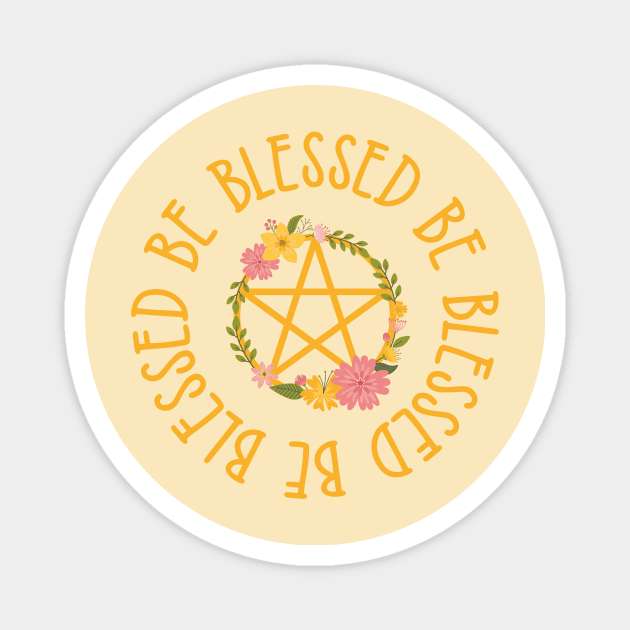 Midsummer Floral Pentacle Design Cheeky Witch® Magnet by Cheeky Witch